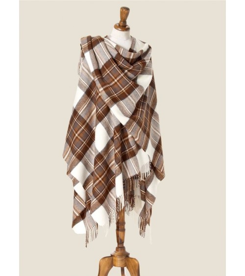 Full size Ruana Tartan NATURAL DRESS STEWART - Merino wool poncho Bronte by Moon cape warm winter elegant for women kitatori ...