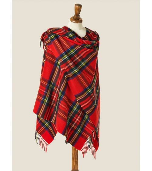 Mini Ruana Tartan ROYAL STEWART - Merino wool poncho Bronte by Moon cape warm winter elegant for women kitatori switzerland