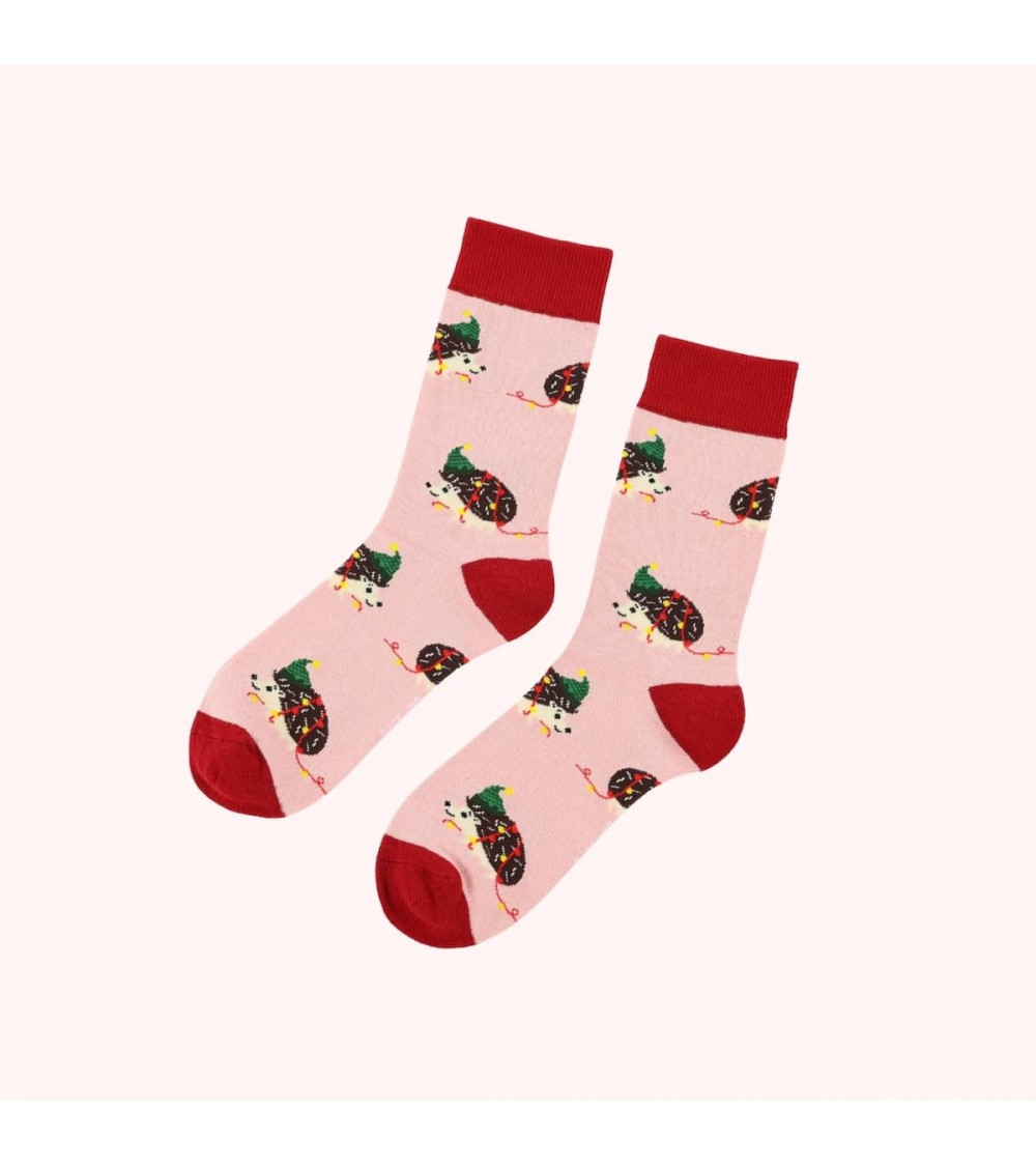 Sauvez les hérissons - Chaussettes de Noël en bambou Bare Kind jolies pour femme originales pour homme chausset rigolotes dro...