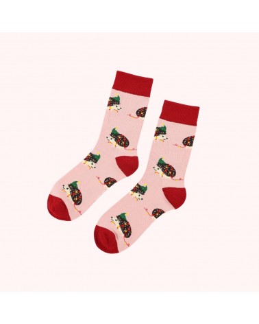 Save the Hedgehogs - Christmas Bamboo Socks Bare Kind funny crazy cute cool best pop socks for women men