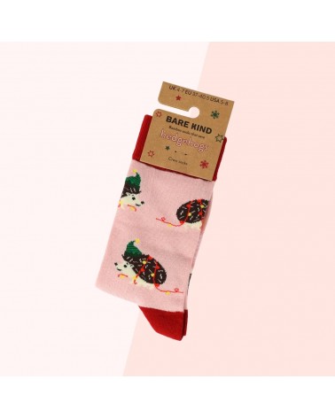 Save the Hedgehogs - Christmas Bamboo Socks Bare Kind funny crazy cute cool best pop socks for women men