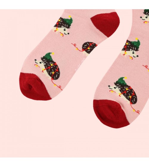Sauvez les hérissons - Chaussettes de Noël en bambou Bare Kind jolies pour femme originales pour homme chausset rigolotes dro...