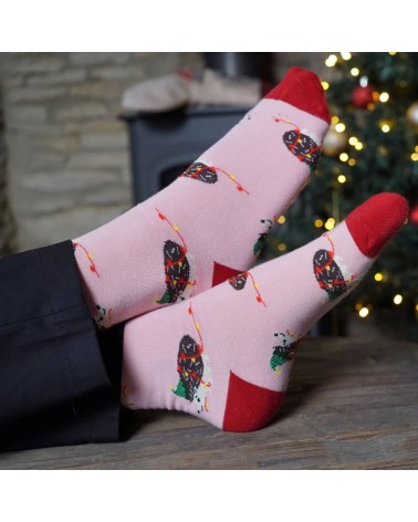 Save the Hedgehogs - Christmas Bamboo Socks Bare Kind funny crazy cute cool best pop socks for women men