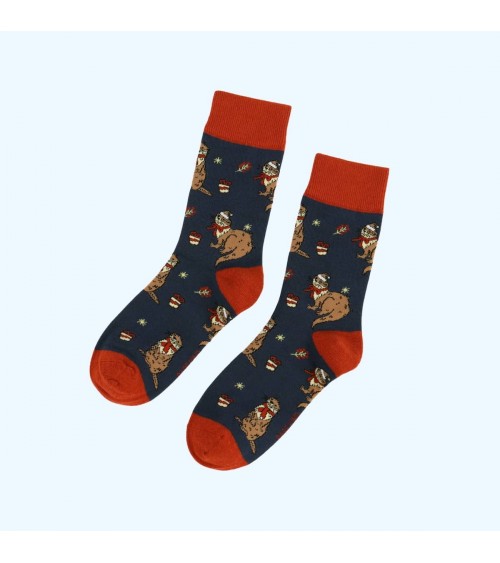 Save the Otters - Christmas Bamboo Socks Bare Kind funny crazy cute cool best pop socks for women men