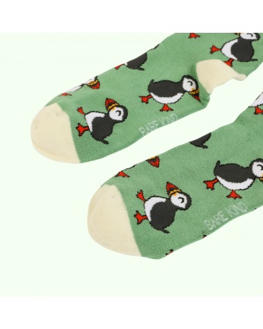 Save the Puffins - Bamboo Socks Bare Kind funny crazy cute cool best pop socks for women men
