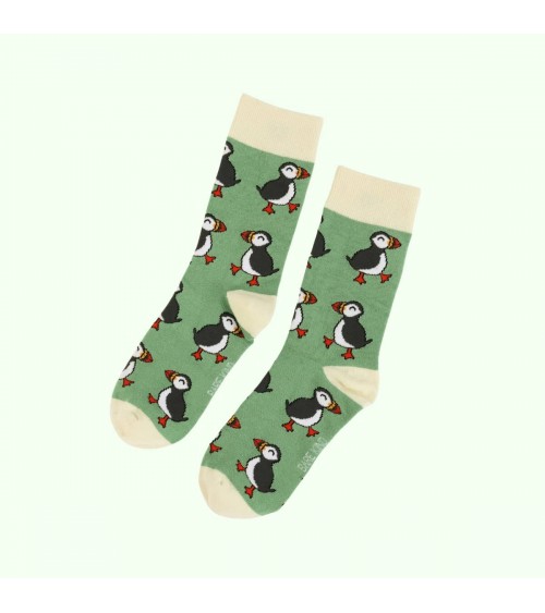 Save the Puffins - Bamboo Socks Bare Kind funny crazy cute cool best pop socks for women men
