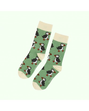 Save the Puffins - Bamboo Socks Bare Kind funny crazy cute cool best pop socks for women men