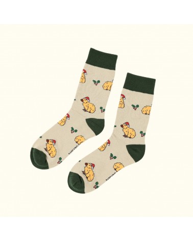 Save the Capybara - Christmas Bamboo Socks Bare Kind funny crazy cute cool best pop socks for women men