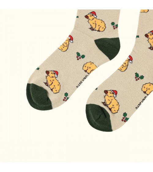 Save the Capybara - Christmas Bamboo Socks Bare Kind funny crazy cute cool best pop socks for women men