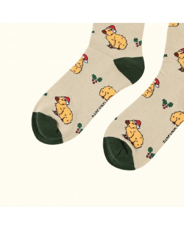 Save the Capybara - Christmas Bamboo Socks Bare Kind funny crazy cute cool best pop socks for women men