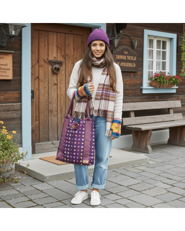 Kate Multispot Wine - Grande borsa a tracolla Hettie originale kitatori