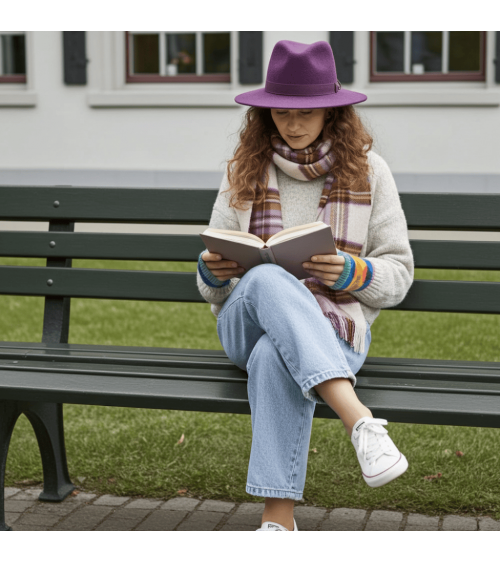 Tartan DRESS HEATHER STEWART - écharpe en laine mérinos Bronte by Moon luxe pour femme homme Suisse Kitatori