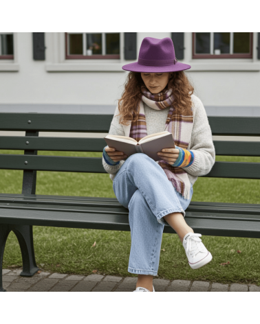 Tartan DRESS HEATHER STEWART - écharpe en laine mérinos Bronte by Moon luxe pour femme homme Suisse Kitatori