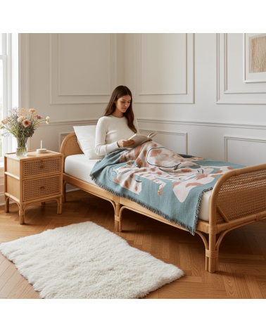 The Choupette after Karl - Woven cotton blanket Mad Marie best cozy soft throws and blankets for sofa