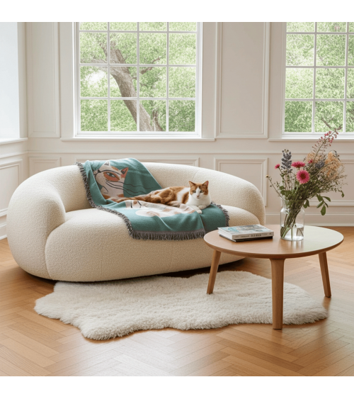 The Choupette after Karl - Woven cotton blanket Mad Marie best cozy soft throws and blankets for sofa