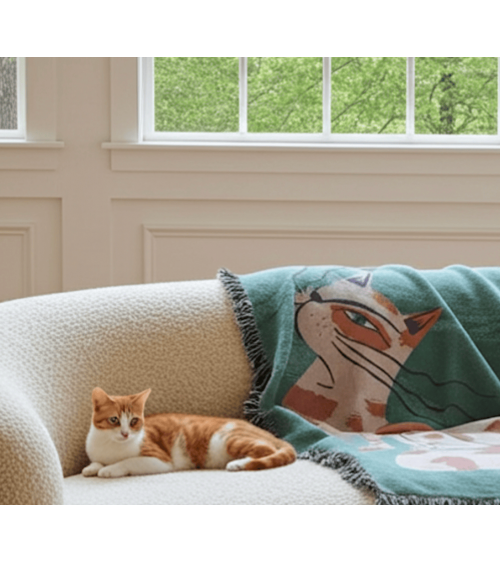 The Choupette after Karl - Kuscheldecke aus Baumwolle Mad Marie Sofa Kuscheldecke Bettdecke Tagesdecke Wohndecke kaufen Schweiz