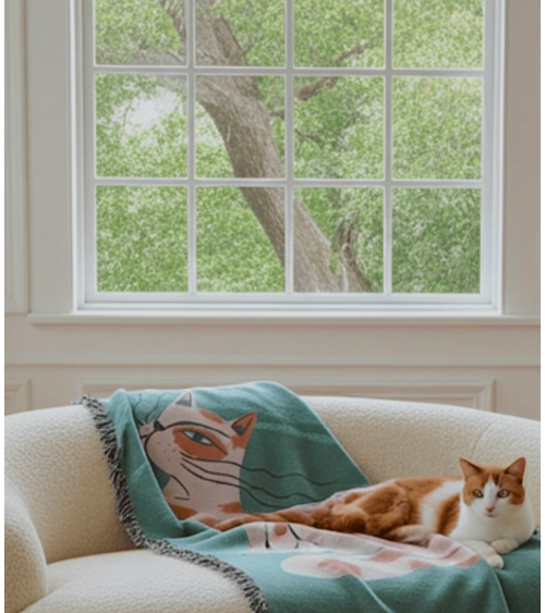 The Choupette after Karl - Woven cotton blanket Mad Marie best cozy soft throws and blankets for sofa