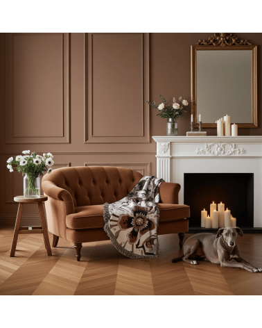 Deadly Bloom Drama - Plaid en coton House of Hopstock plaide pour canapé plaid cocooning couverture douce suisse