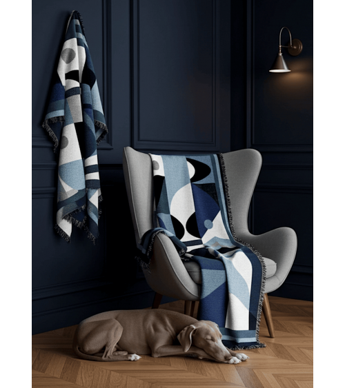 Space Odyssey Neptune - Woven cotton blanket House of Hopstock best cozy soft throws and blankets for sofa
