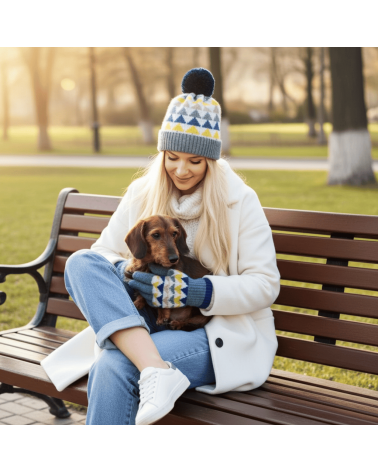 Triangle vert d'eau - Bonnet en laine merinos Catherine Tough cool femme homme Kitatori Suisse