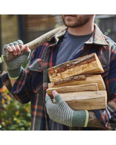 Fingerlose Handschuhe aus Wolle - zarten grünen Streifen Catherine Tough geschenkidee schweiz kaufen