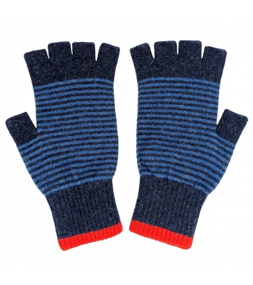 Fingerlose Handschuhe aus Wolle - Marineblaue Streifen Catherine Tough geschenkidee schweiz kaufen