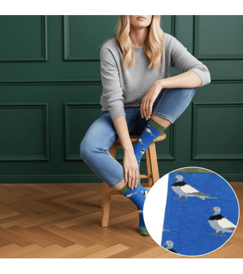 Piccione - Calze divertenti in cotone bio Catherine Tough calze da uomo per donna divertenti simpatici particolari