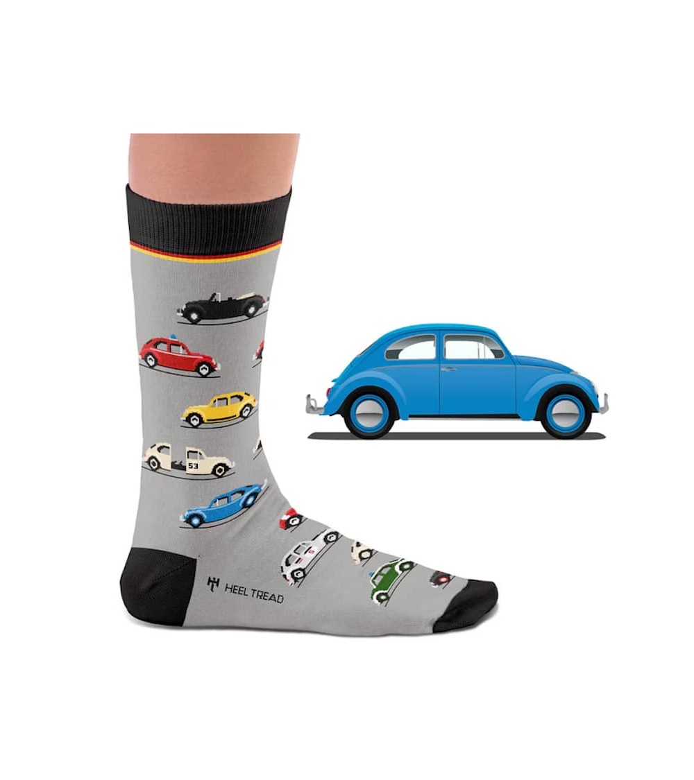 Beetle - Fun Socks VW Beetle Heel Tread funny crazy cute cool best pop socks for women men