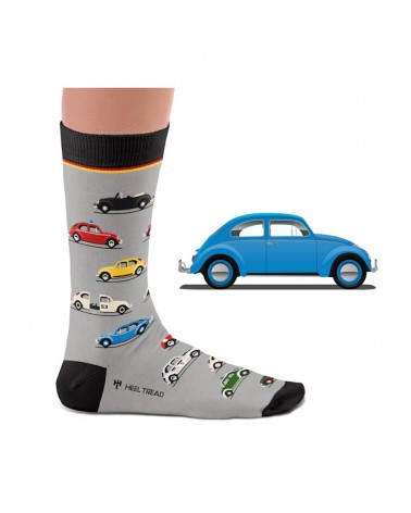 Beetle - Fun Socks VW Beetle Heel Tread funny crazy cute cool best pop socks for women men