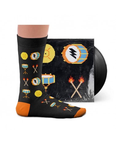 Rimshot - Calzini con motivo batteria Sock Affairs calze da uomo per donna divertenti simpatici particolari
