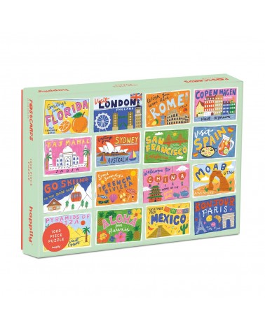 Postkarten - Puzzle 1000 Teile Happily Puzzles  coole lustige schöne puzzle kaufen shönes motiv