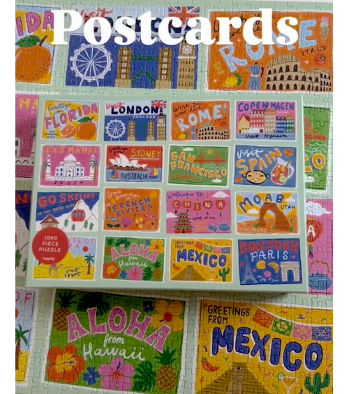Postkarten - Puzzle 1000 Teile Happily Puzzles  coole lustige schöne puzzle kaufen shönes motiv