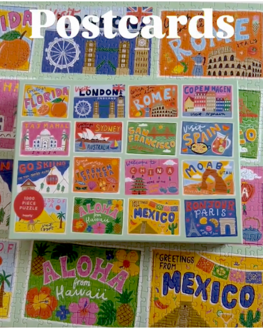 Postkarten - Puzzle 1000 Teile Happily Puzzles  coole lustige schöne puzzle kaufen shönes motiv