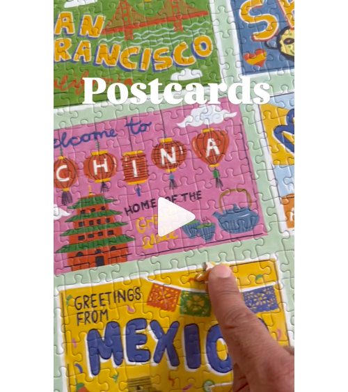 Cartes Postales - Puzzle 1000 pièces Happily Puzzles jeu de puzzle design original moderne cool