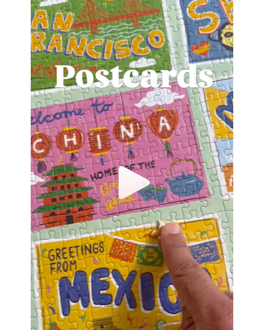 Cartes Postales - Puzzle 1000 pièces Happily Puzzles jeu de puzzle design original moderne cool