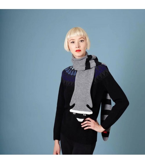 Raccoon - Original Wool Scarf Donna Wilson scarves for women mens scarf Kitatori Switzerland