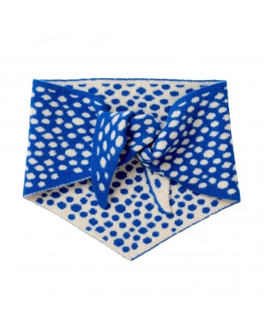 Reversible Neckerchief, Wool triangle scarf - Spotty Blue Donna Wilson scarves for women mens scarf Kitatori Switzerland