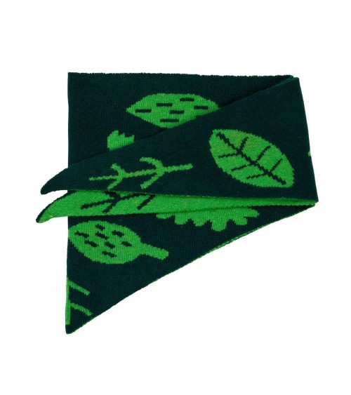 Reversible Neckerchief, Wool triangle scarf - Sprig Green Donna Wilson scarves for women mens scarf Kitatori Switzerland