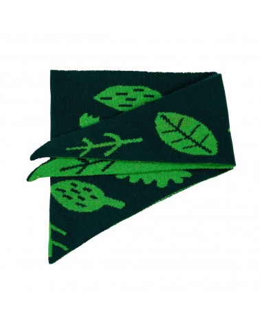 Reversible Neckerchief, Wool triangle scarf - Sprig Green Donna Wilson scarves for women mens scarf Kitatori Switzerland