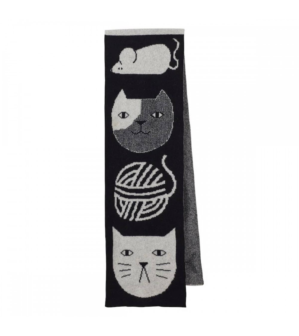 Mog Totem Black & White - Original Wool Scarf Donna Wilson scarves for women mens scarf Kitatori Switzerland