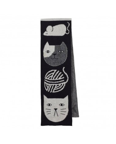 Mog Totem Black & White - Original Wool Scarf Donna Wilson scarves for women mens scarf Kitatori Switzerland