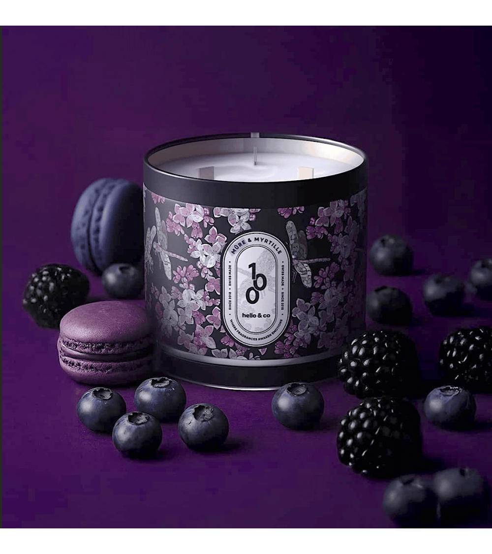 N°100 - Mûre & Myrtille - Bougie parfumée naturelle artisanale  artisanale maison originale naturelle suisse