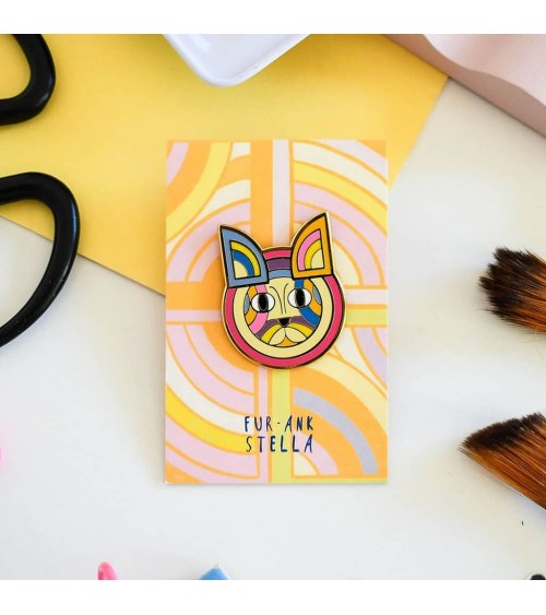 Pin Anstecker, Anstecknadel Katze - Frank Stella Niaski Anstecknadel Ansteckpins pins anstecknadeln kaufen