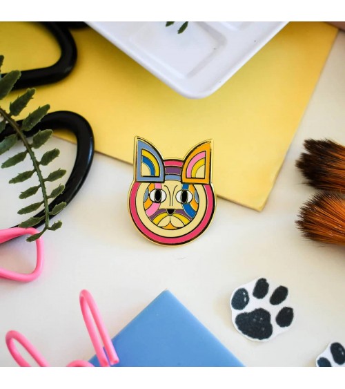 Pin Anstecker, Anstecknadel Katze - Frank Stella Niaski Anstecknadel Ansteckpins pins anstecknadeln kaufen