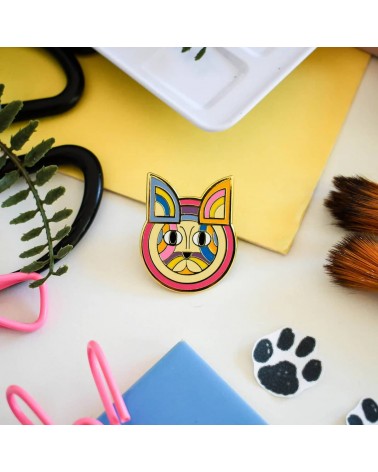 Pin Anstecker, Anstecknadel Katze - Frank Stella Niaski Anstecknadel Ansteckpins pins anstecknadeln kaufen