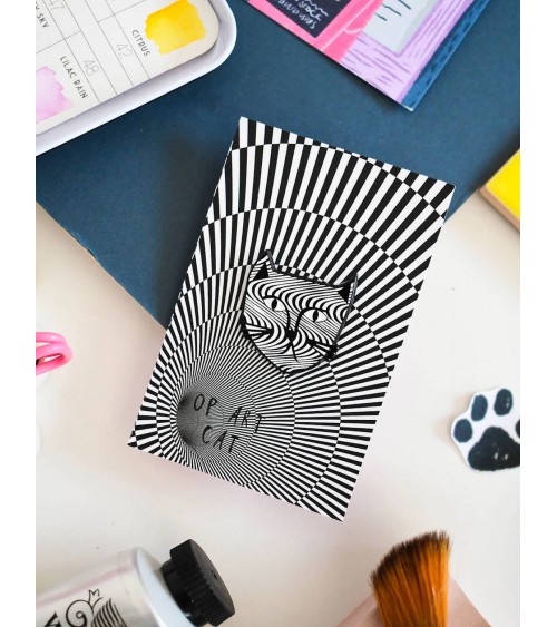 Spilla Gatto - Op Art Cat Meowment Niaski spiritose spille colorate particolari eleganti donna da giacca uomo