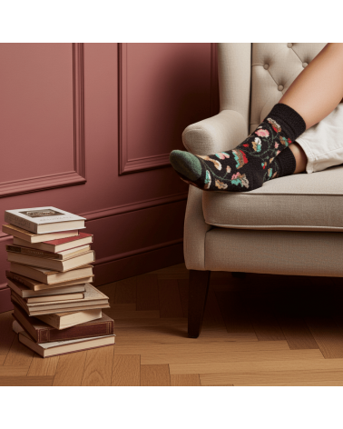 Mousse Oiseau - Chaussettes en laine pour femme Bonne Maison jolies pour femme originales pour homme chausset rigolotes drole...