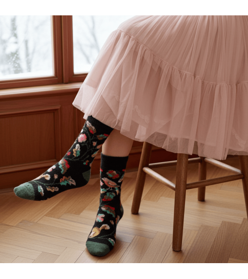 Mousse Oiseau - Wollsocken für Damen Bonne Maison socke kuschelsocken für damen lustig herren farbige coole socken