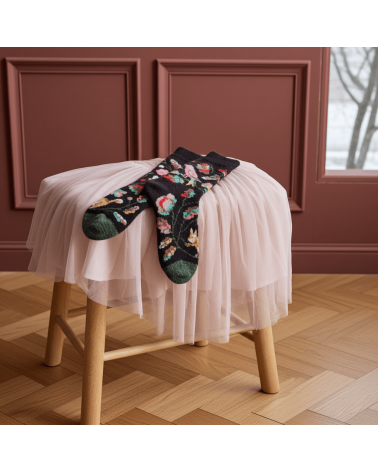 Mousse Oiseau - Chaussettes en laine pour femme Bonne Maison jolies pour femme originales pour homme chausset rigolotes drole...