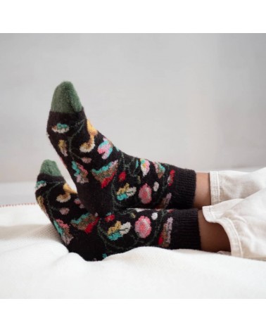 Mousse Oiseau - Chaussettes en laine pour femme Bonne Maison jolies pour femme originales pour homme chausset rigolotes drole...